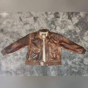 Global identity mens flight/bomber jacket Vintage Size Large Distressed